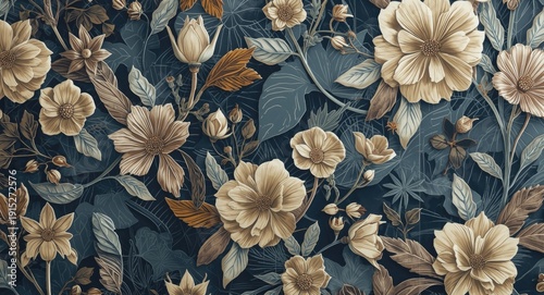 Stylish 3D floral wallpaper design with circular accents perfect for living rooms