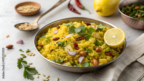 Authentic Maharashtrian Kanda Poha – Traditional Indian Breakfast with Onions, Peanuts and Curry Leaves