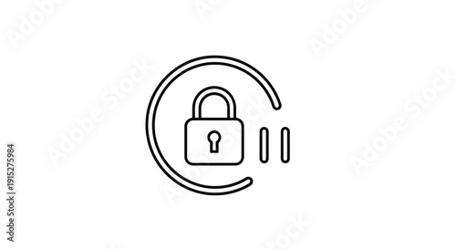 Simple Line Icon of a Lock.