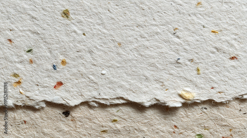 Detailed close-up of handmade paper pulp with subtle flecks, generative ai