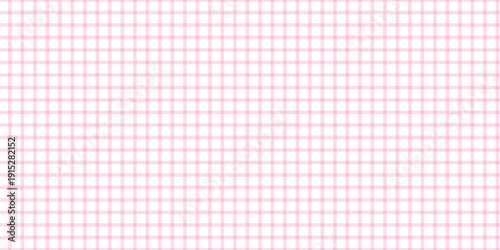 Pink plaid seamless pattern with soft pastel checkered grid design in light pink and white tones