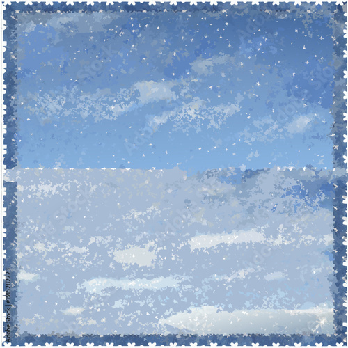 A serene skyscape featuring a gradient of blue tones and soft clouds