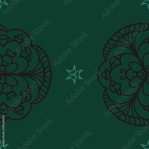 Seamless Mandala Floral Pattern Large Scale Bold Tone