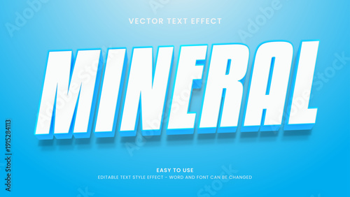 mineral editable text effect 3d vector