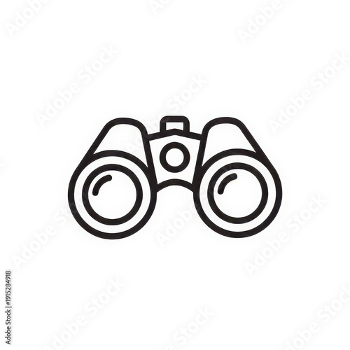 Simple Line Icon of Binoculars for Observation and Adventure.