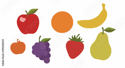 Realistic smiling fruit vector collection with playful kids-friendly illustrations