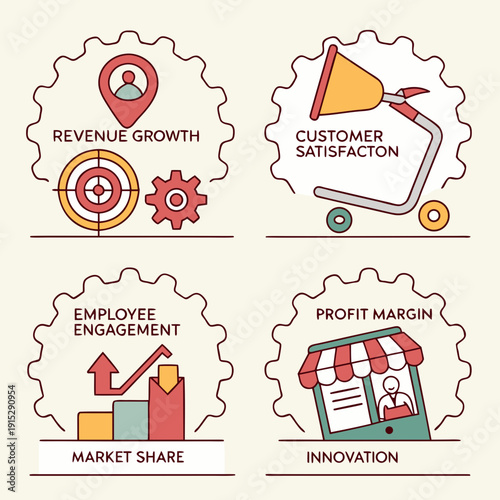 Corporate success metrics revenue growth customer satisfaction employee engagement