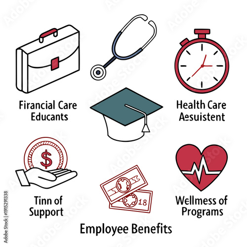 Employee benefits including financial education healthcare assistance and wellness programs