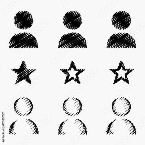 Employee performance review with people and star ratings human 1