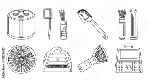 Canvas Print Assorted tools and gadgets for various household and outdoor tasks Vector