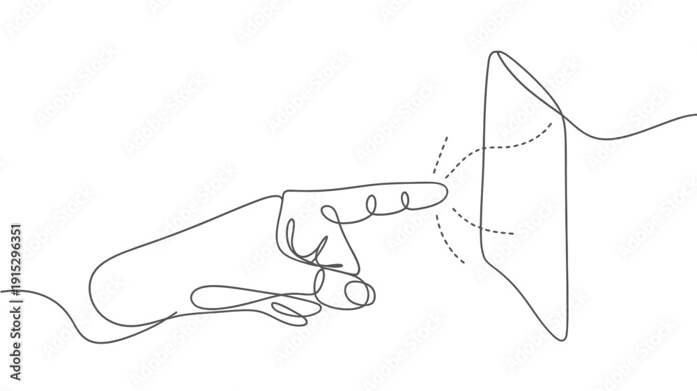 Obraz premium Simple black and white line drawing of a small electric fan