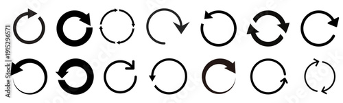Circle arrow icon set. set of different circle round arrow. vector illustration