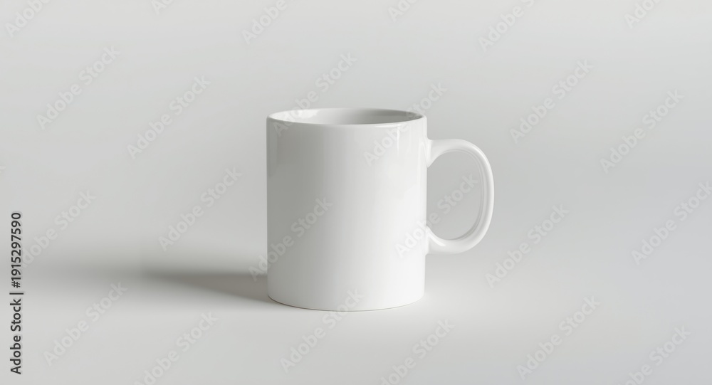 Fototapeta premium White coffee mug isolated on plain studio background