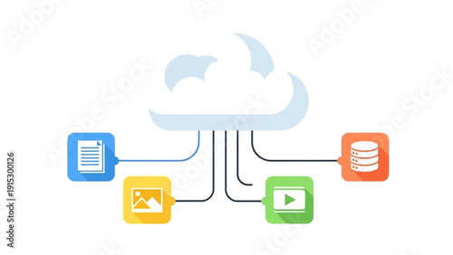 Cloud Storage Icons Data File Sharing.