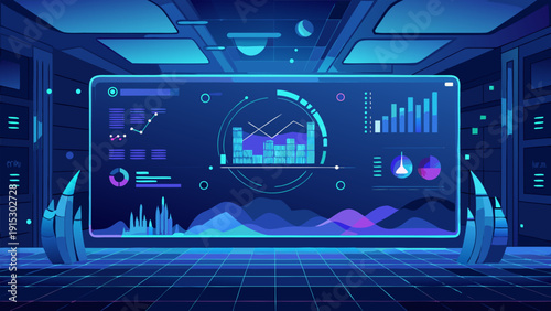 Dark Blue System Monitoring Dashboard Abstract Background – Modern Corporate Tech 8K