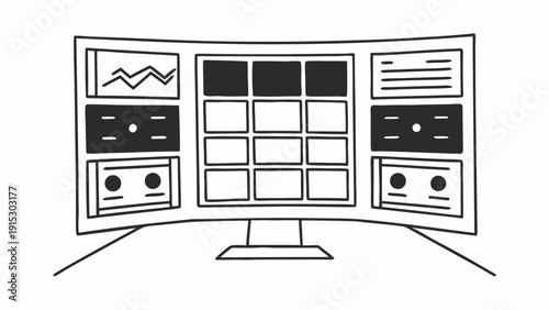 Dark Blue System Monitoring Dashboard Abstract Background – Modern Corporate Tech 8K