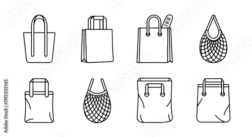 Assorted handbags and tote bags in various styles and designs Vector