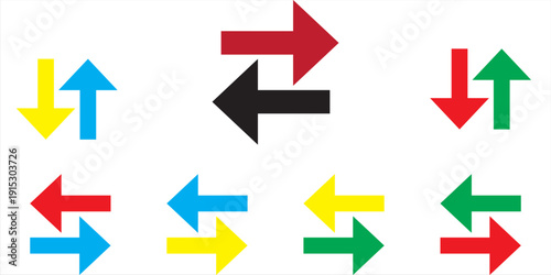 Recycling vector icon, Recycling icon vector in trendy flat style. Set elements in colored icons. Recycling icon image, Recycling icon illustration isolated on white background