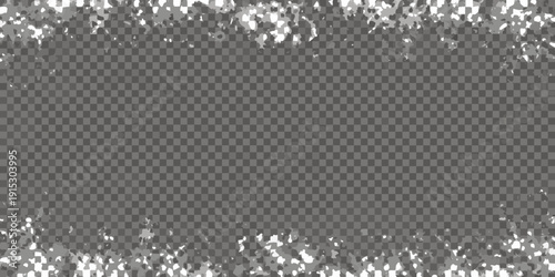 Abstract white splatter frame on a transparent background