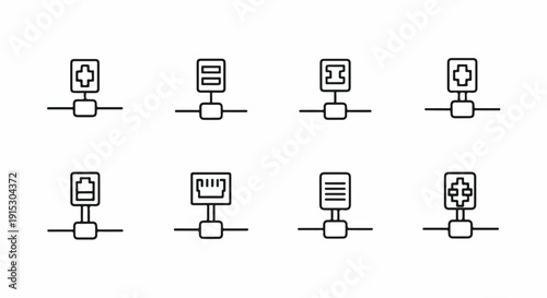 Various icons representing different types of computer and document symbols Vector