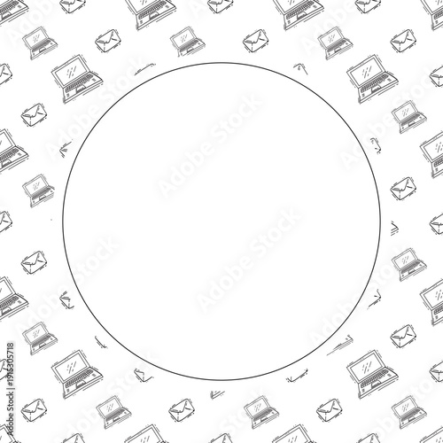 Doodle business plan circle frame, startup growth idea element background
