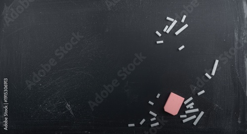 Flat chalkboard with chalk ...