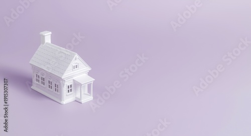 Miniature white toy house o...