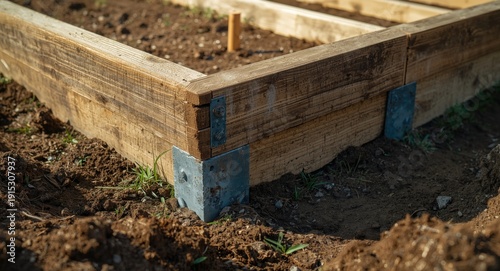 Wood plank foundation frame...