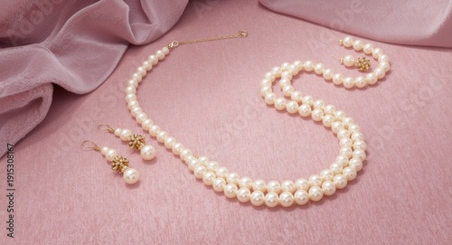 Elegant pearl necklace and ...