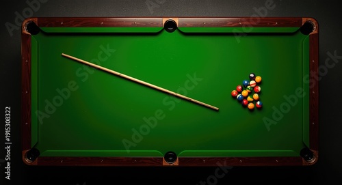 Green felt pool snooker tab...