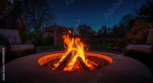 Outdoor fire pit warmth wit...