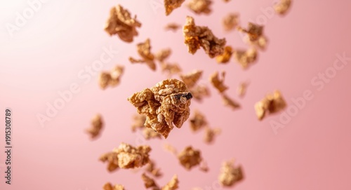 Close up of granola flakes ...