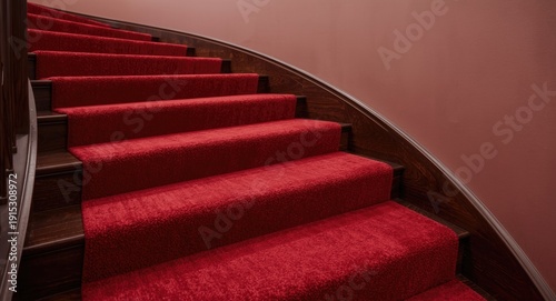 Smooth red carpet on stairs...