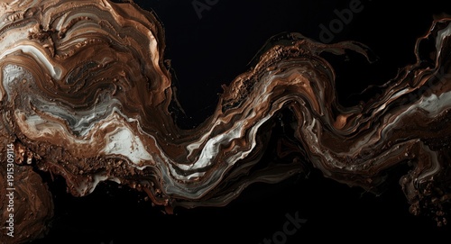 Fluid abstract brown and wh...