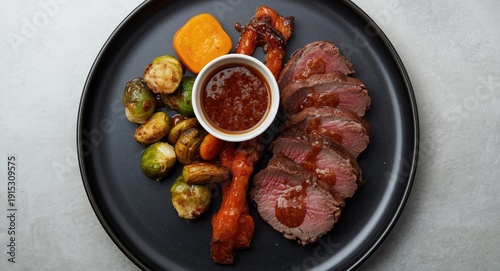 Top view of tender roast be...