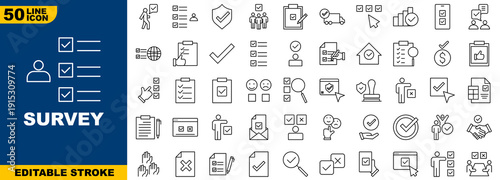 survey line icon set