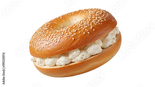 Bagel with cream cheese png fresh bagel png breakfast food png bakery item png transparent background image