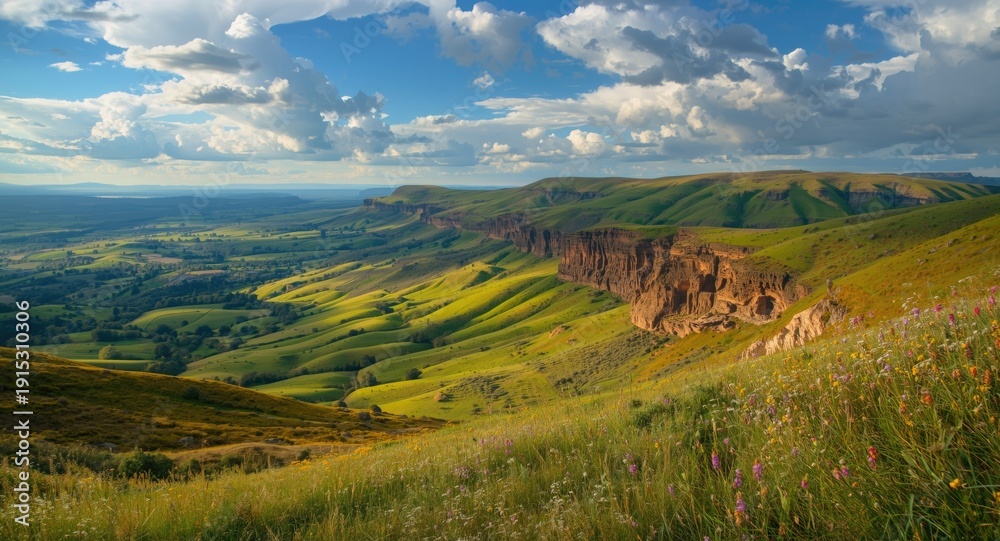 Obraz premium Incredible scenic environment with intense shades and varied topography