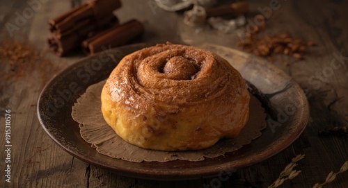 Fresh cinnamon roll display...