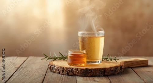 Wooden board holding glass ...
