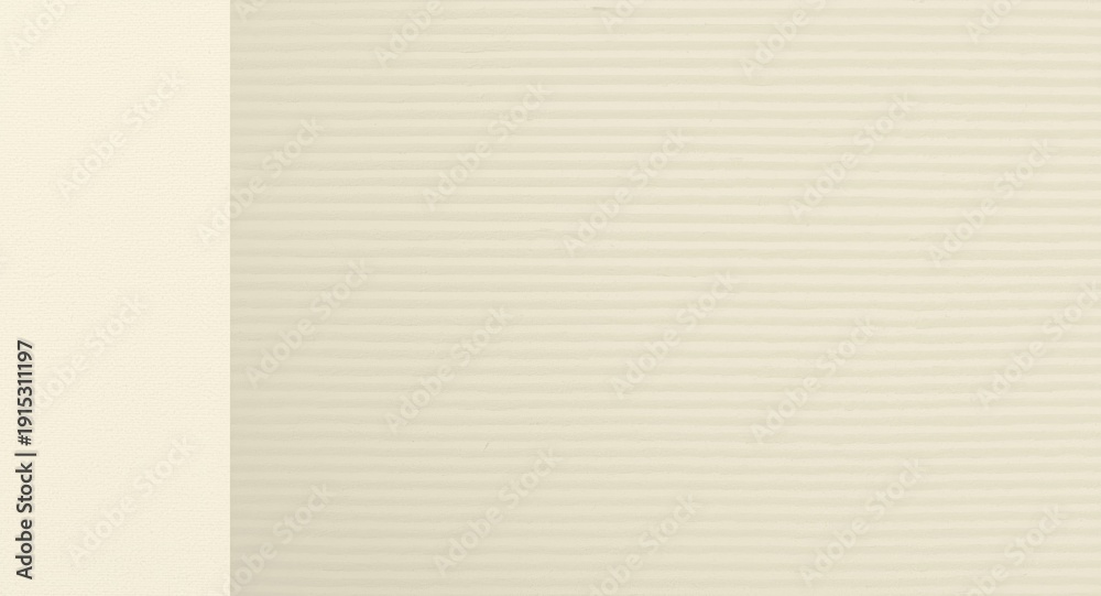 Obraz premium Striped paper background in subtle cream shades with defined copy space area