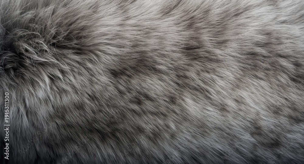 Fototapeta premium Luxury gray fur texture surface with detailed pattern