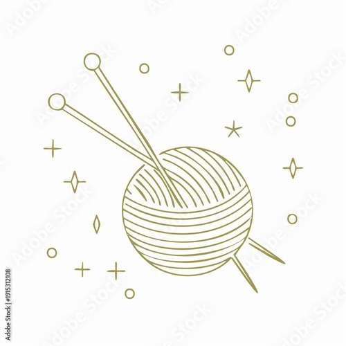 毛糸編み針シンプルデザイン素材