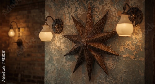 Rustic ornamental star feat...