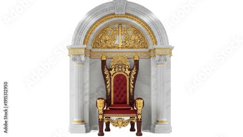 Royal throne png red gold throne png king chair png luxury furniture png transparent background image