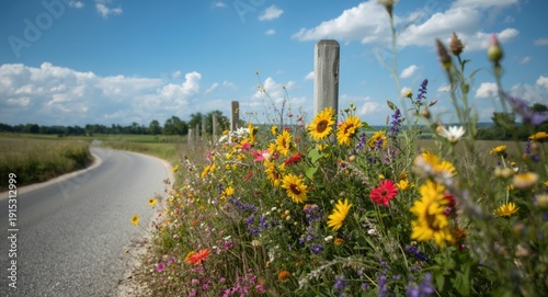 Vibrant summer flowers bloo...
