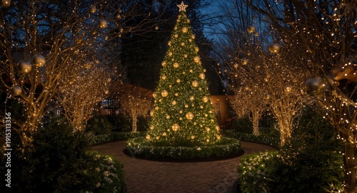 Winter garden with a tall C...