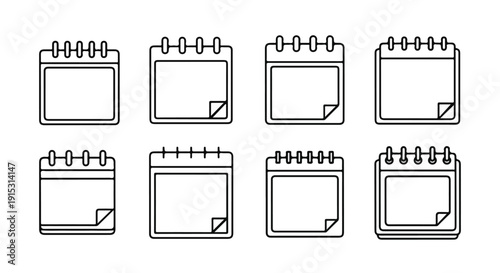 Variety of blank notebooks with different binding and cover styles Vector
