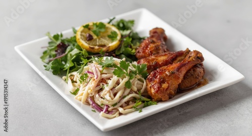 Square plate showcasing a b...