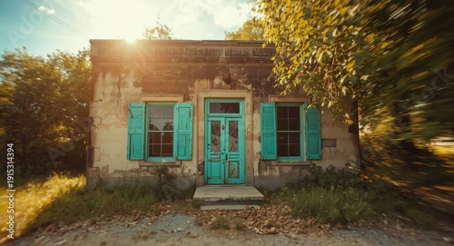 Old rustic building facade ...